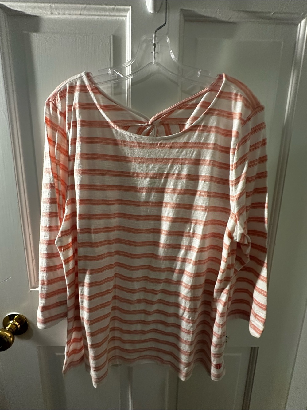 Talbots Striped Pink and White Women’s Top with Back Knot